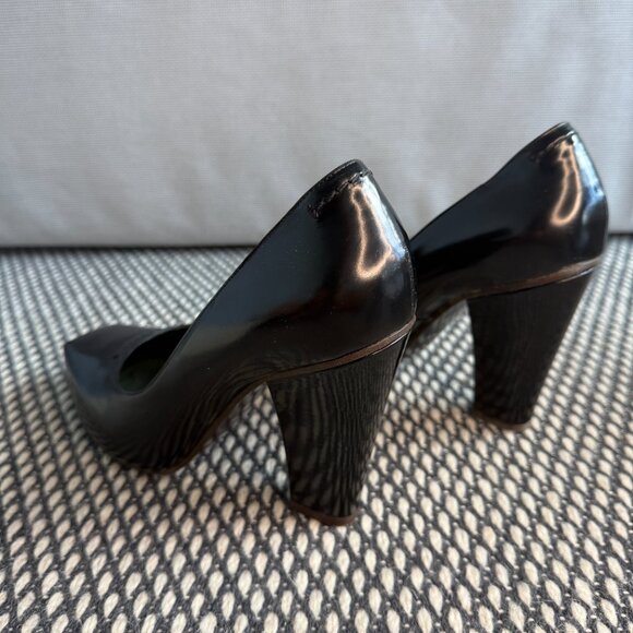 Marc Jacobs Black Leather Heels | Size 40.5 | Square Toe Platform | Designer - Picture 4 of 8